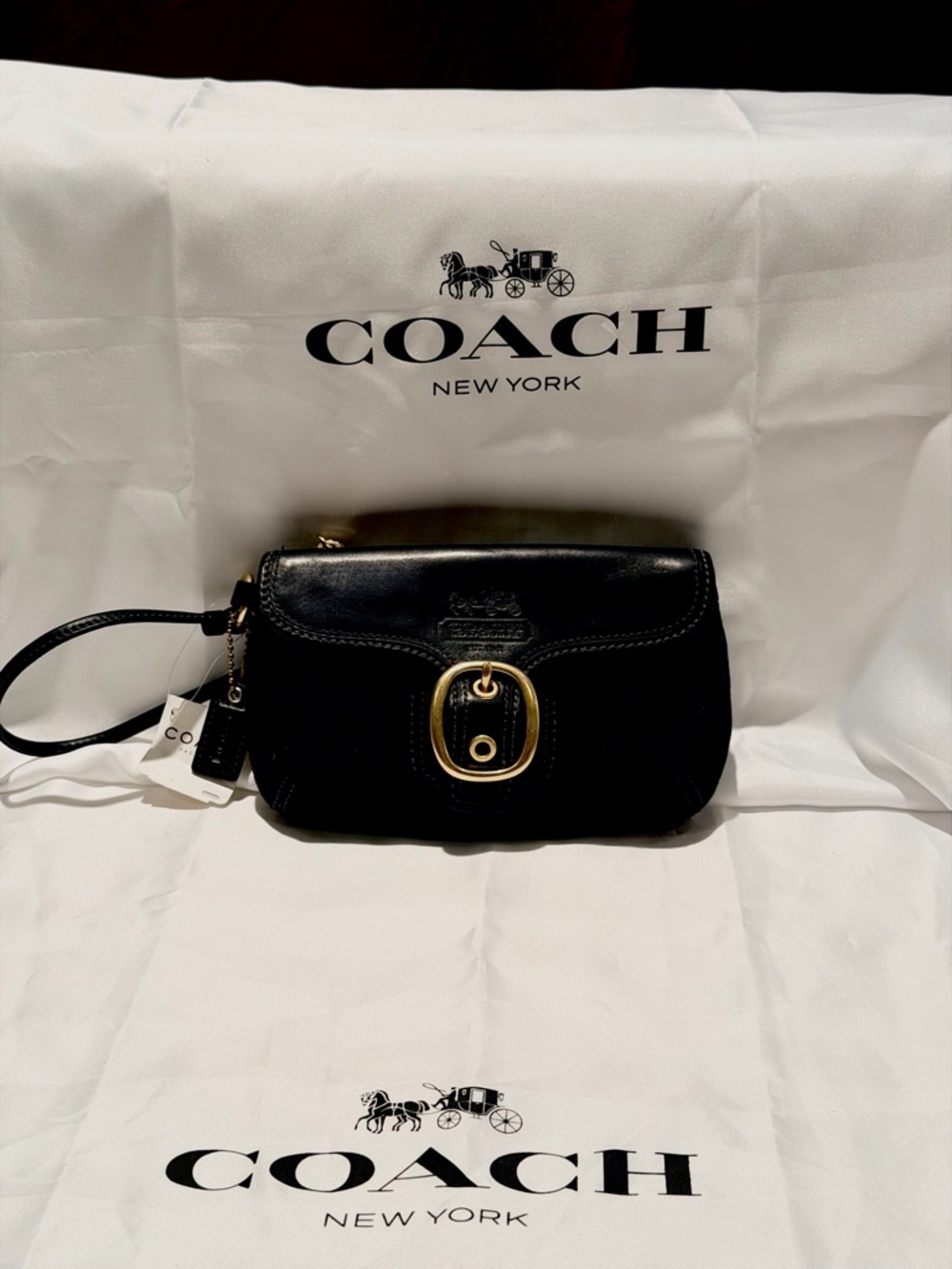 RARE Y2K 07’ Bleecker Signature Wristlet #40895 w/Org. Legacy Stripe Gift Bag